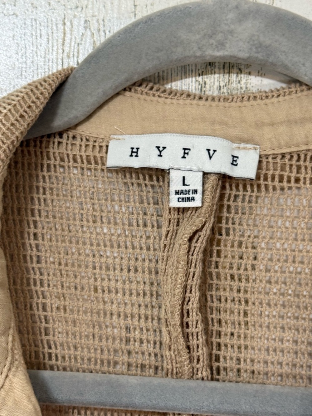 HYFVE Waffle Knit Button-Up Shirt in Beige - Picture 4 of 9